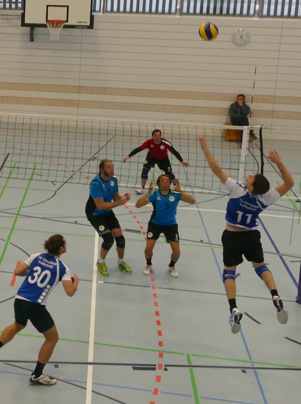 Herren 1 Volleyball Angriff über Diagonal